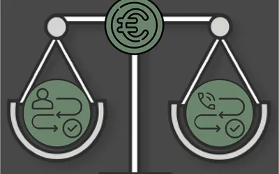 Scales weighing up two options